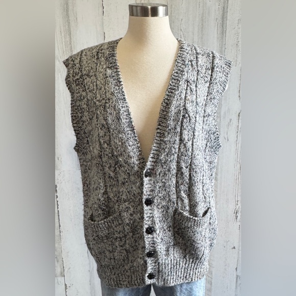Vintage Other - Vintage Cable Knit Sweater Vest large staple‎ classic grandpa preppy wool blend